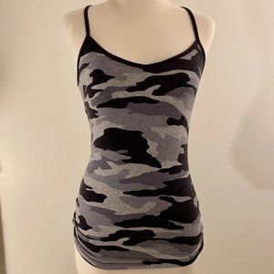 GARAGE Grey and Black Camo Tank top